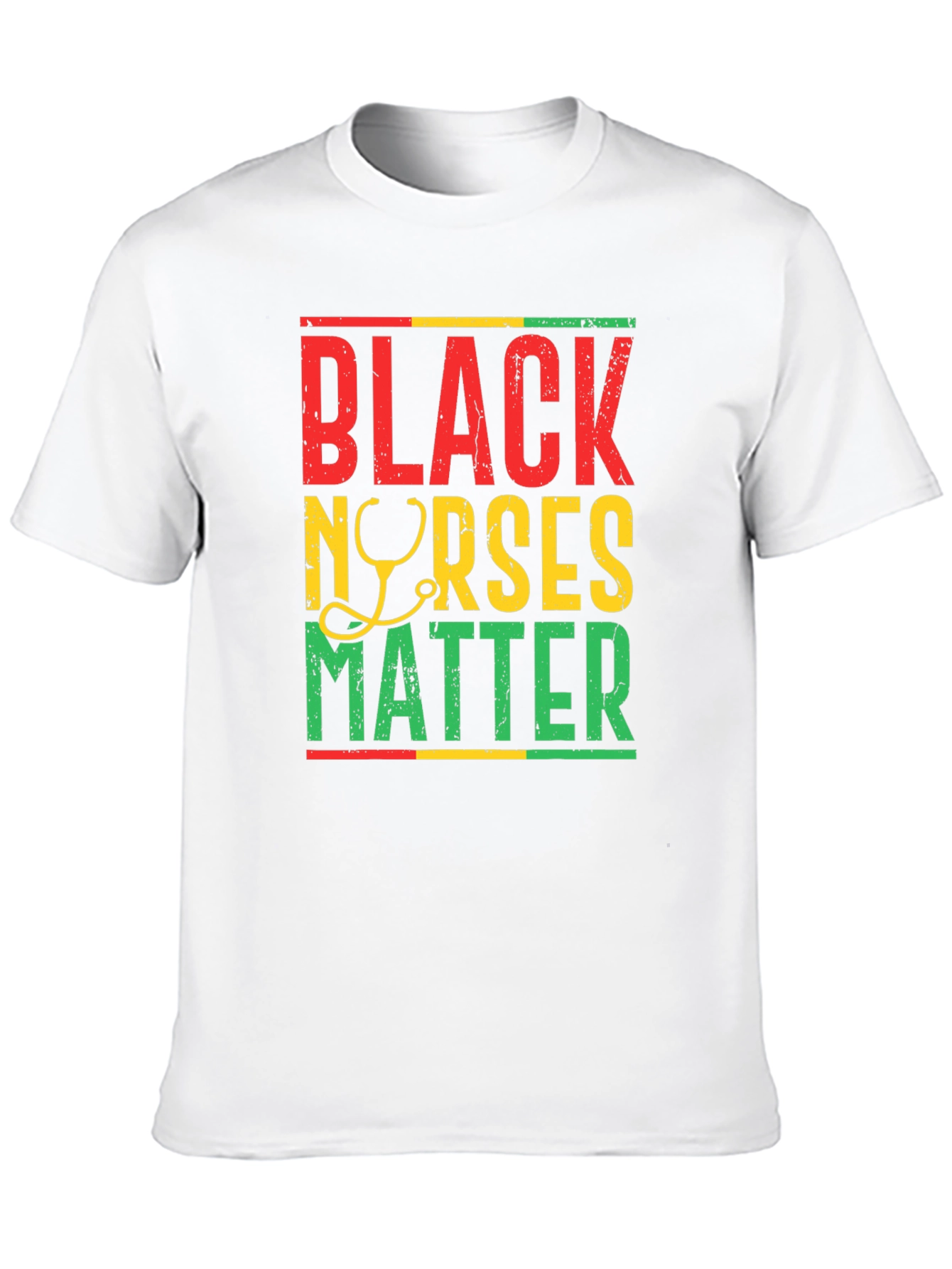 Black Nurses Matter T-Shirt - Rasta Colors