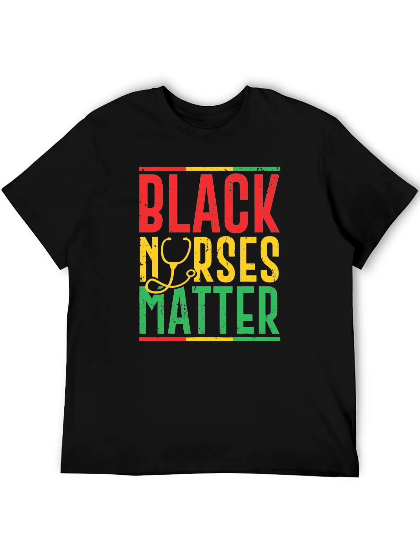 Black Nurses Matter T-Shirt - Rasta Colors