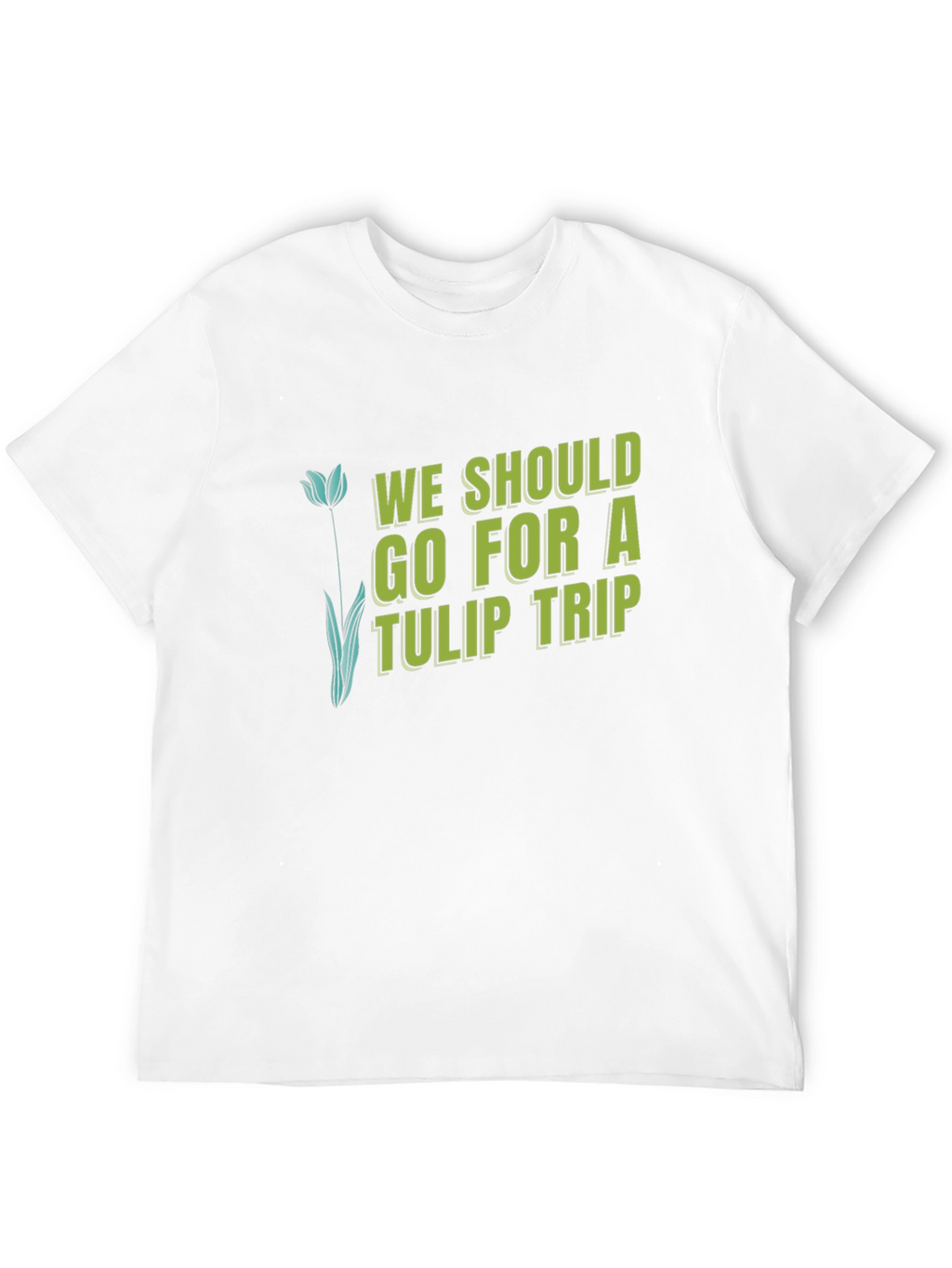 Tulip Trip Graphic Tee - Black Cotton T-Shirt