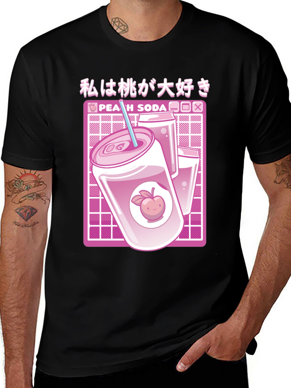 Peach Soda Anime Graphic T-Shirt
