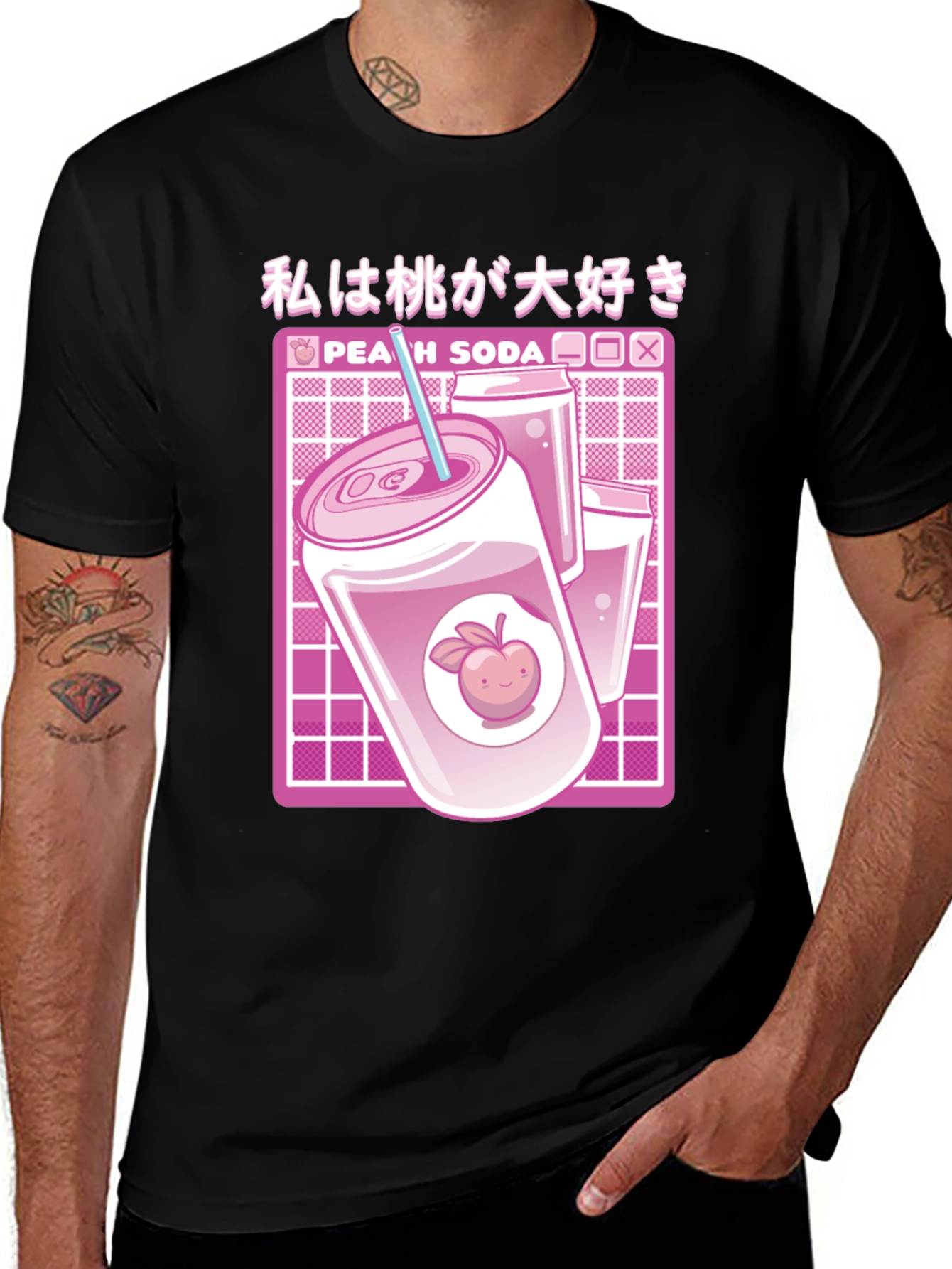 Peach Soda Anime Graphic T-Shirt