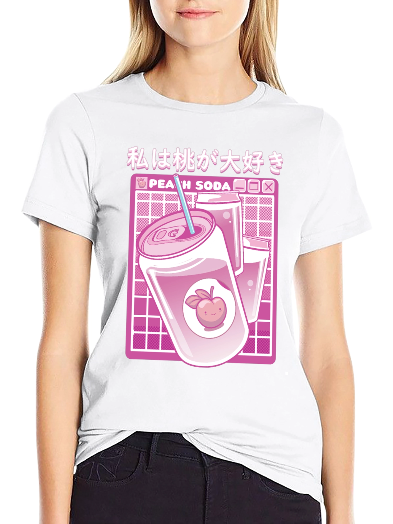 Peach Soda Anime Graphic T-Shirt