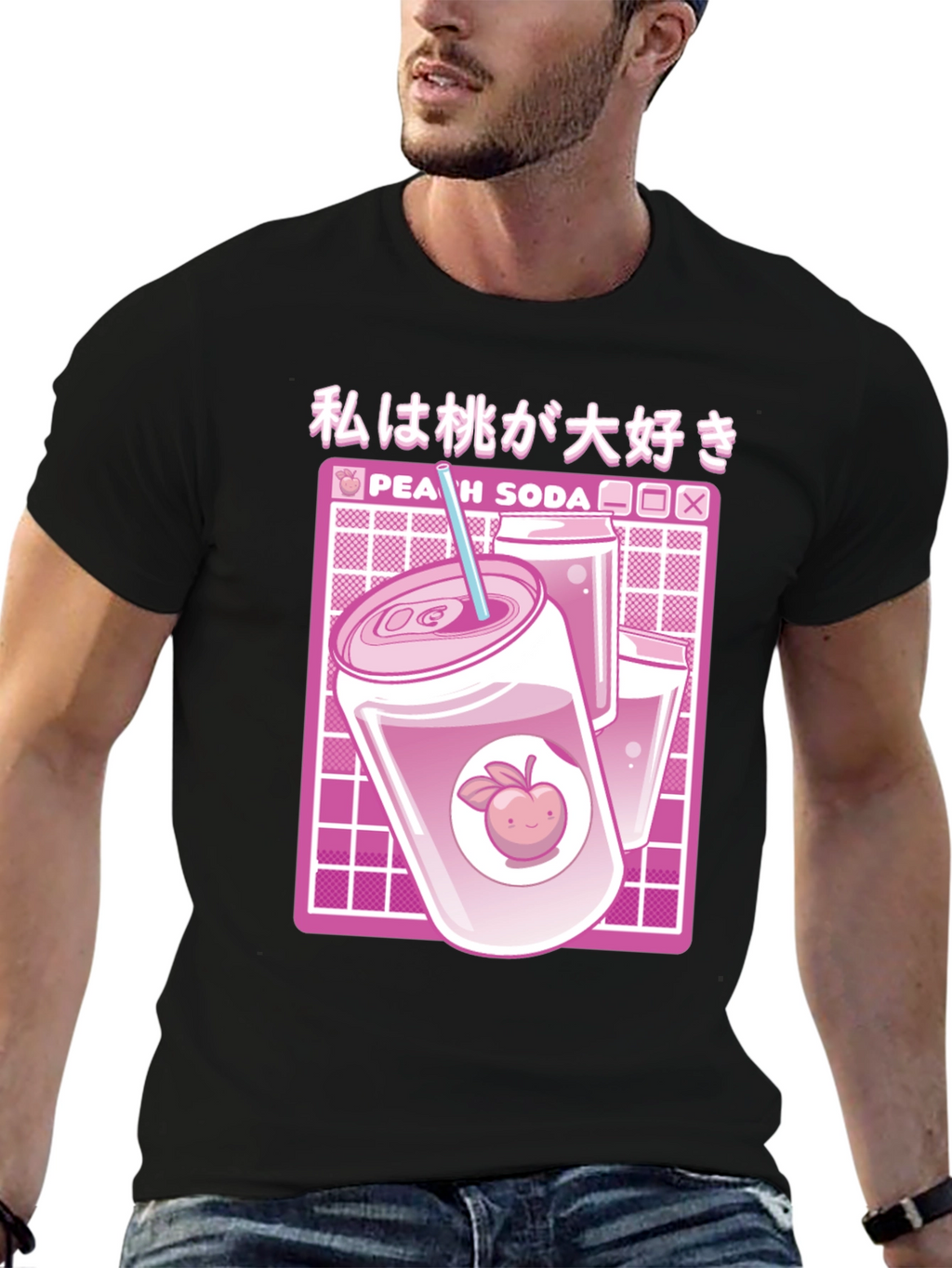 Peach Soda Anime Graphic T-Shirt