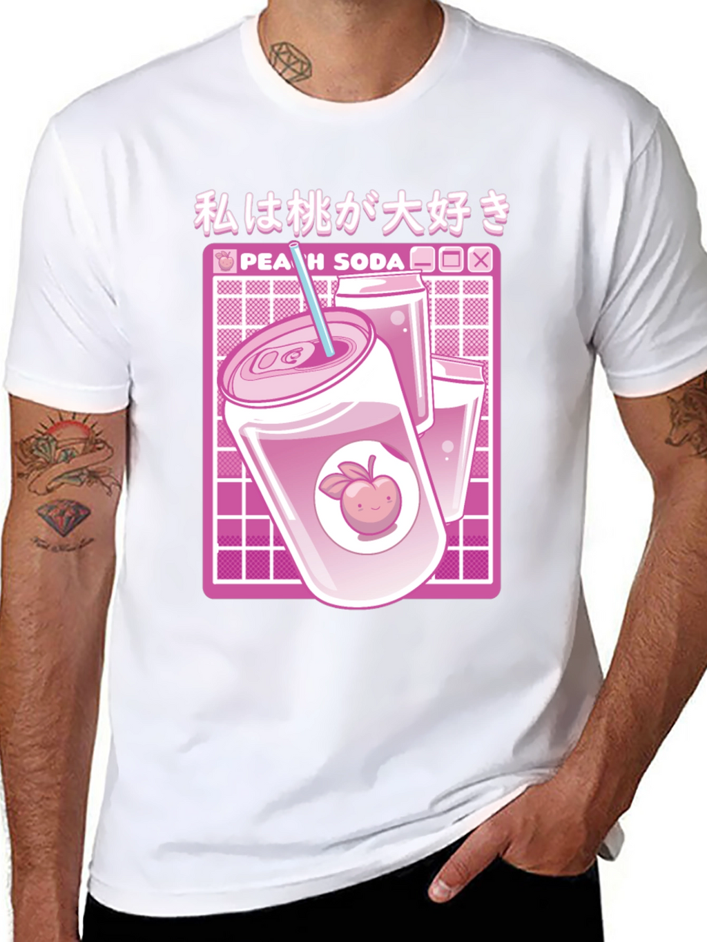 Peach Soda Anime Graphic T-Shirt