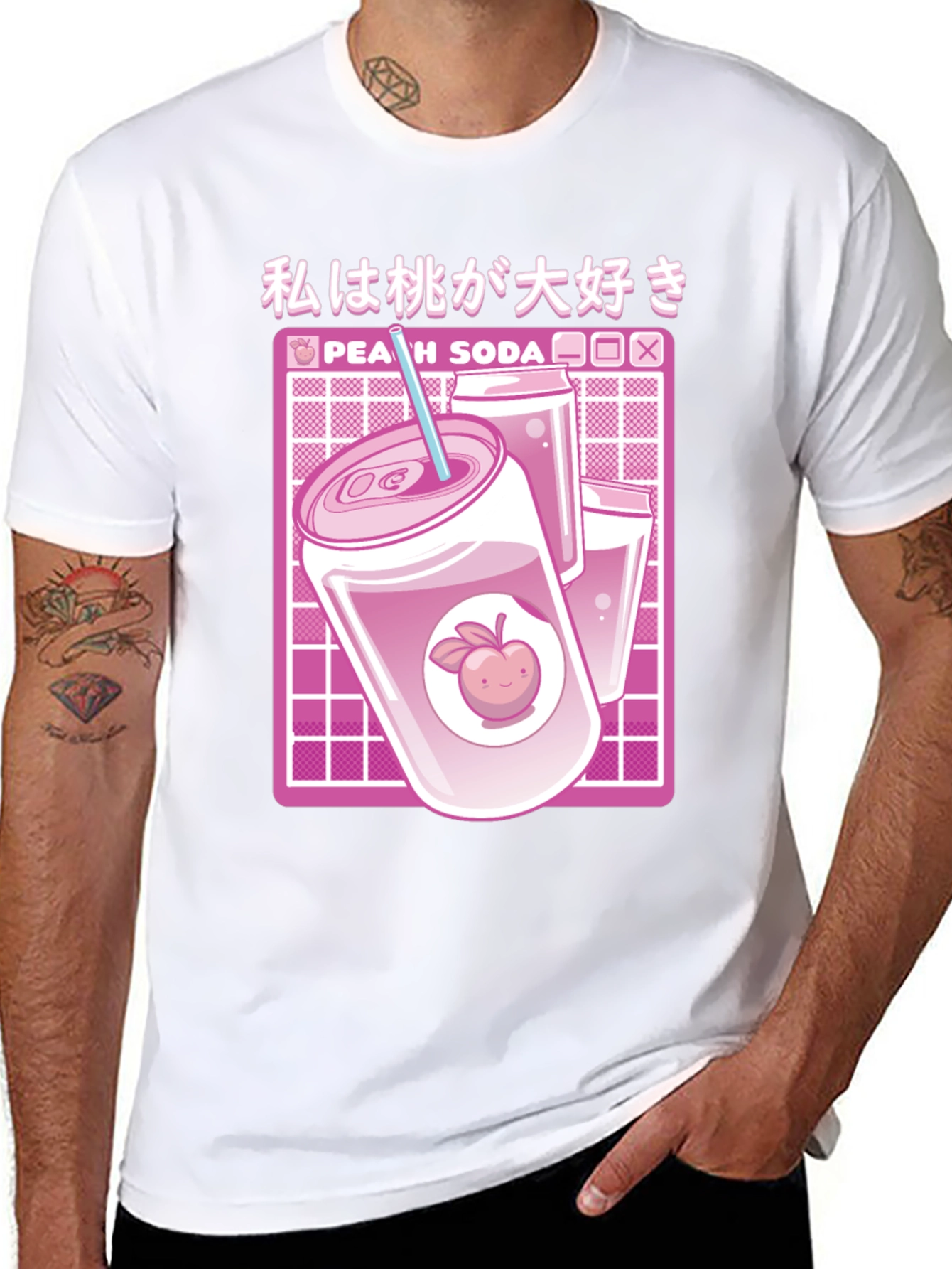 Peach Soda Anime Graphic T-Shirt