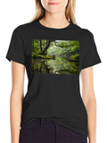 Nature Reflection Graphic Tee - Soft Black Cotton