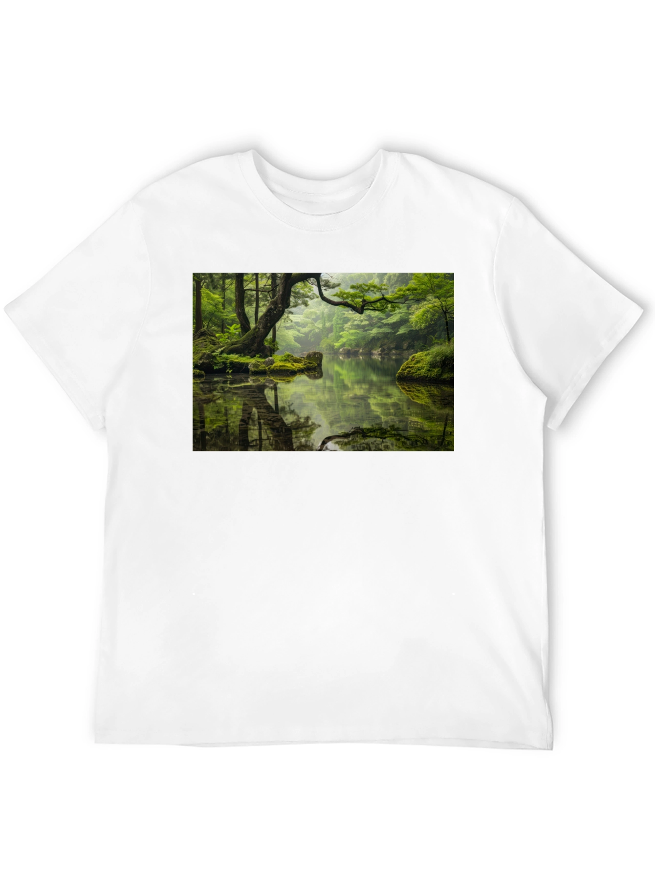Nature Reflection Graphic Tee - Soft Black Cotton