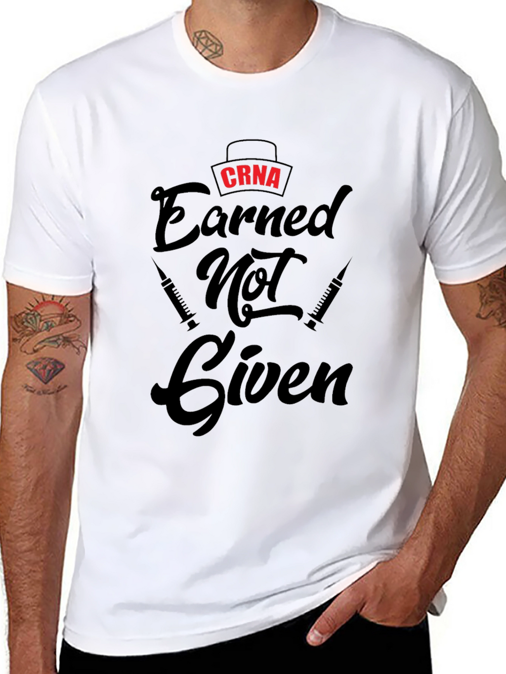 CRNA Earned Not Given Black T-Shirt