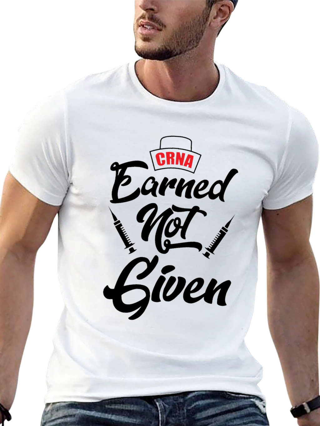 CRNA Earned Not Given Black T-Shirt