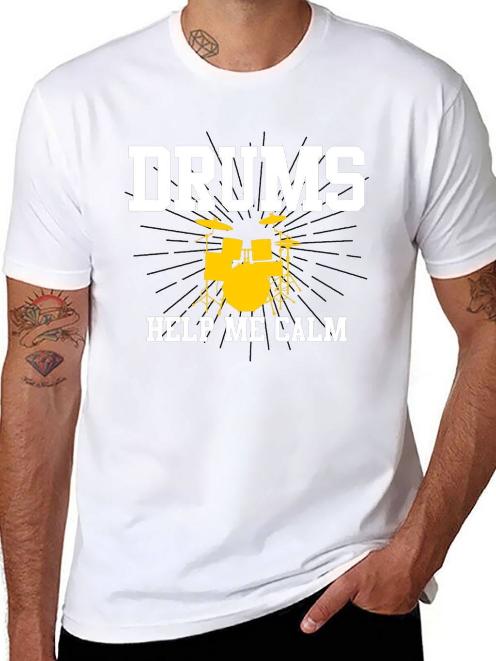 Drums Help Me Calm T-Shirt - Musician Tee
