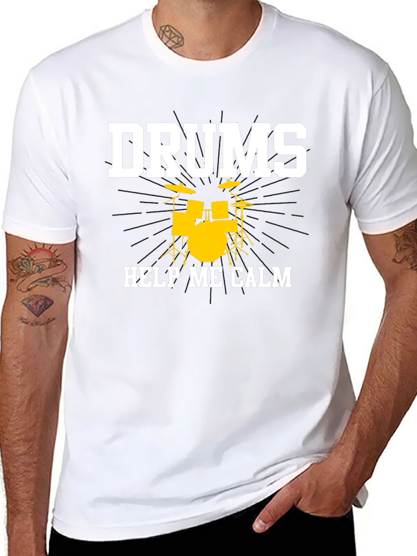 Drums Help Me Calm T-Shirt - Musician Tee