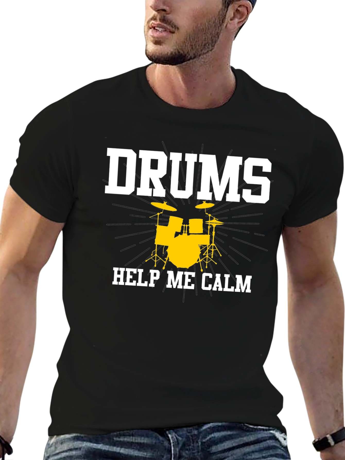 Drums Help Me Calm T-Shirt - Musician Tee