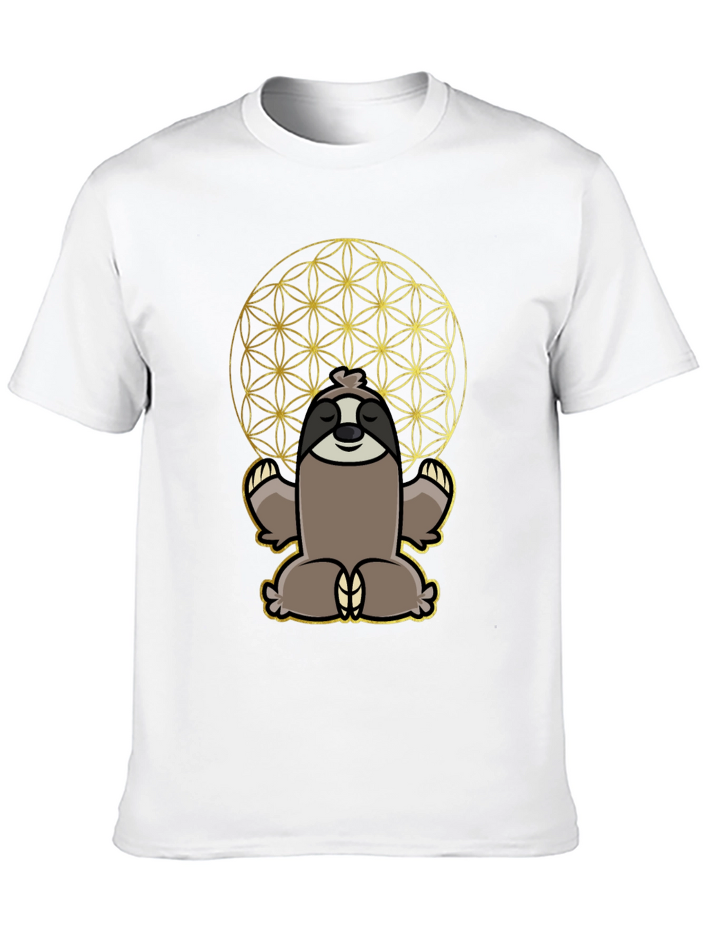 Meditative Sloth T-Shirt - Sacred Geometry Design