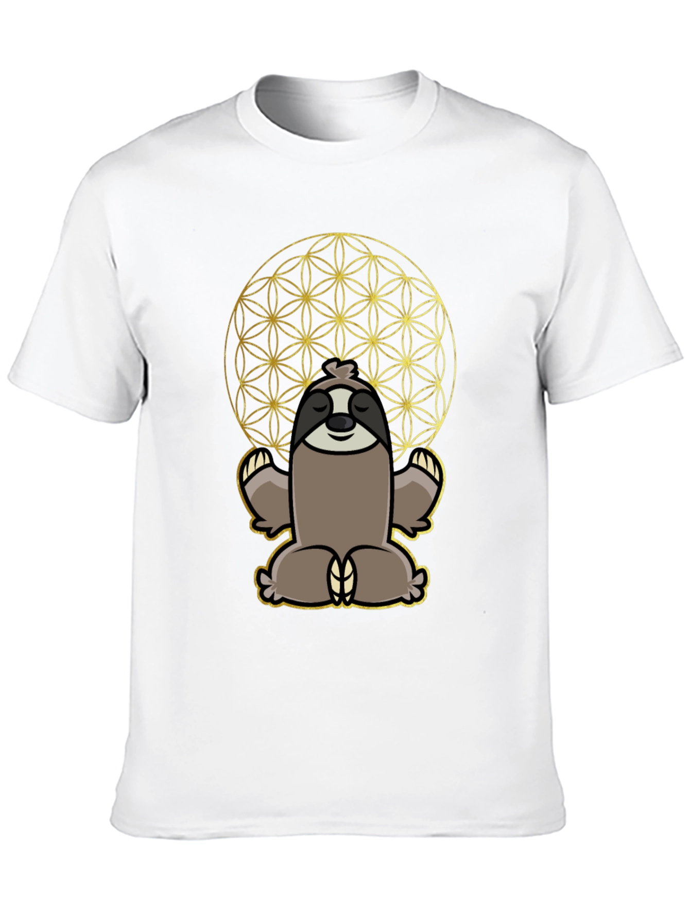 Meditative Sloth T-Shirt - Sacred Geometry Design