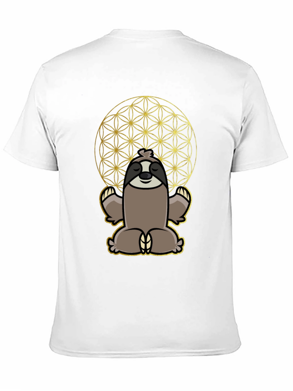 Meditative Sloth T-Shirt - Sacred Geometry Design