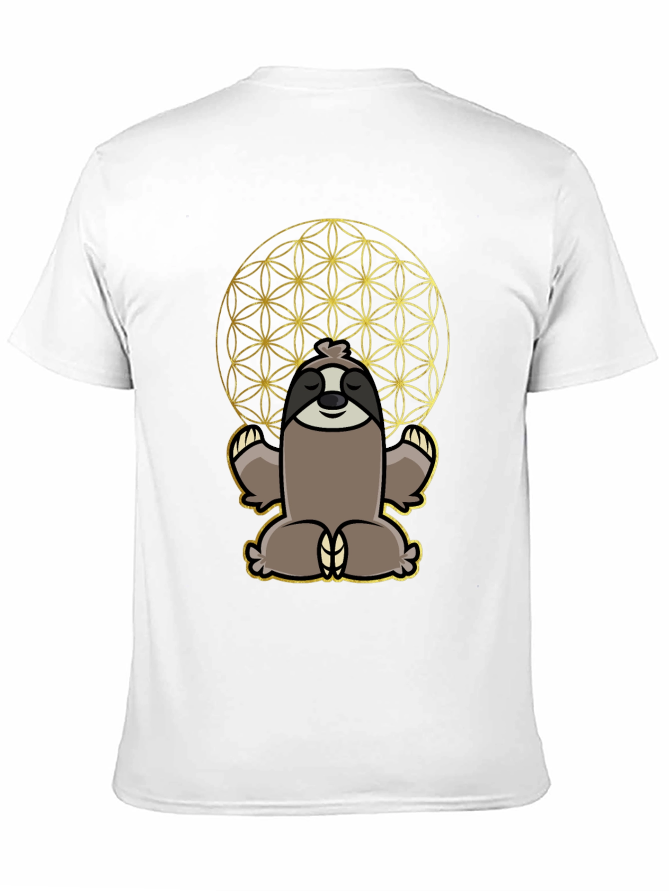 Meditative Sloth T-Shirt - Sacred Geometry Design