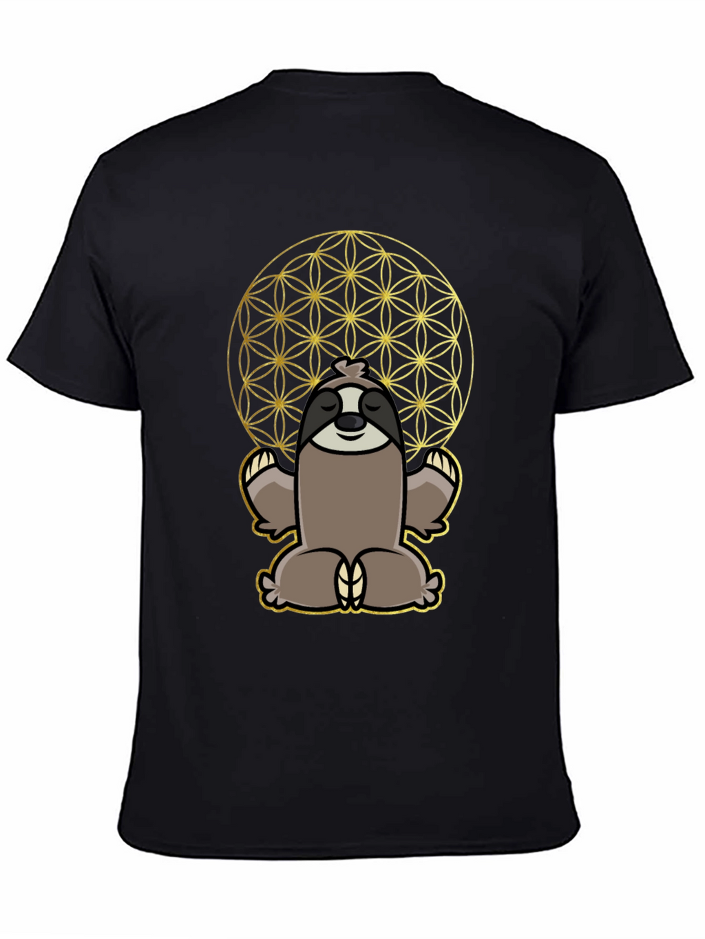 Meditative Sloth T-Shirt - Sacred Geometry Design
