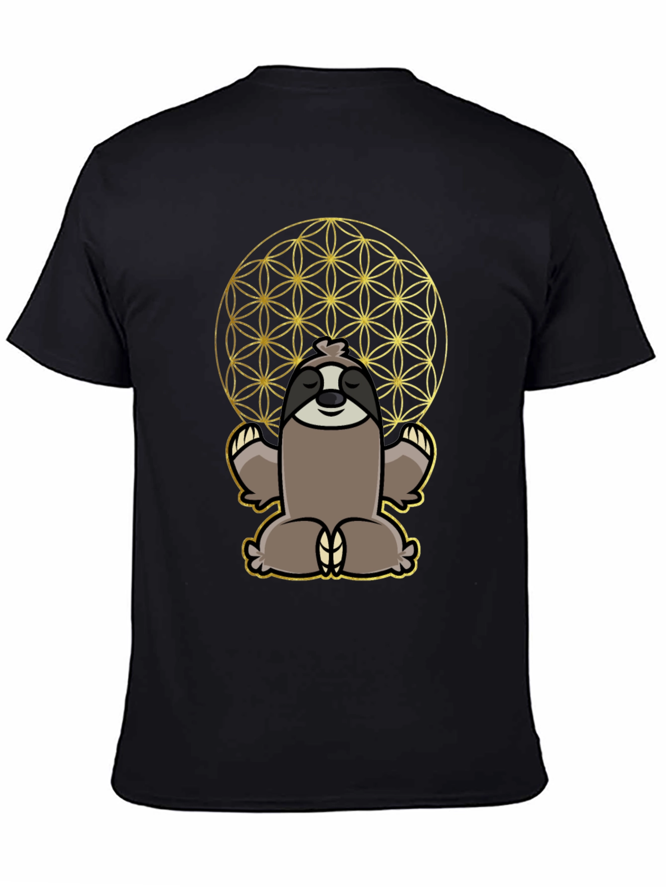 Meditative Sloth T-Shirt - Sacred Geometry Design