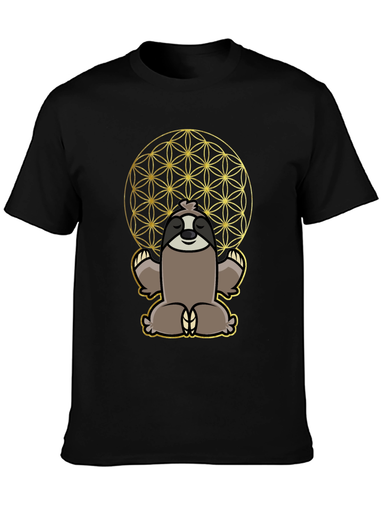 Meditative Sloth T-Shirt - Sacred Geometry Design