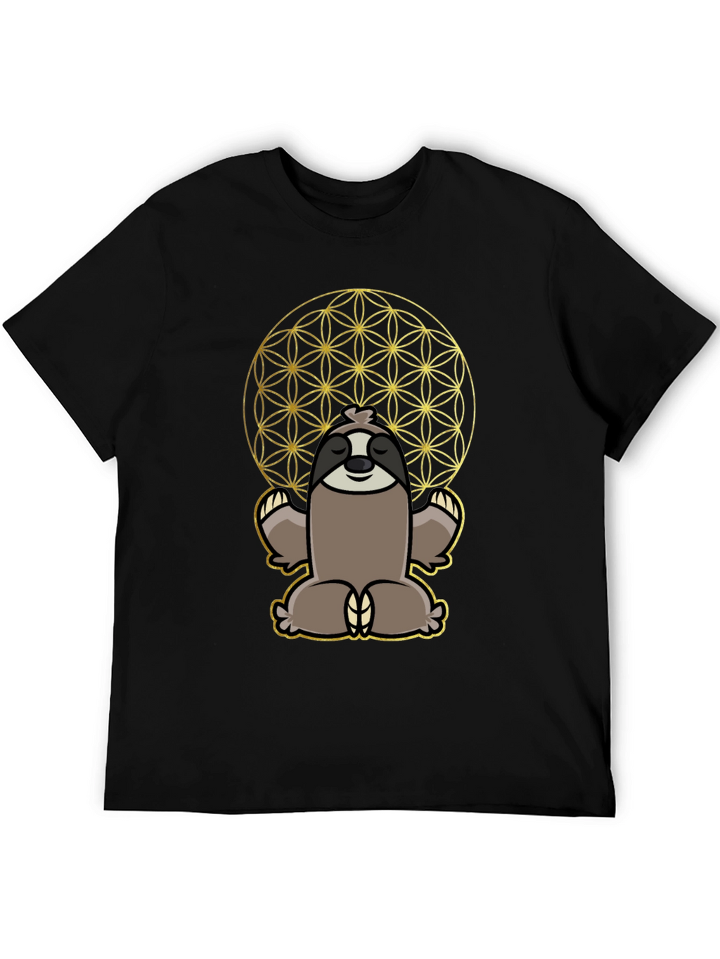 Meditative Sloth T-Shirt - Sacred Geometry Design