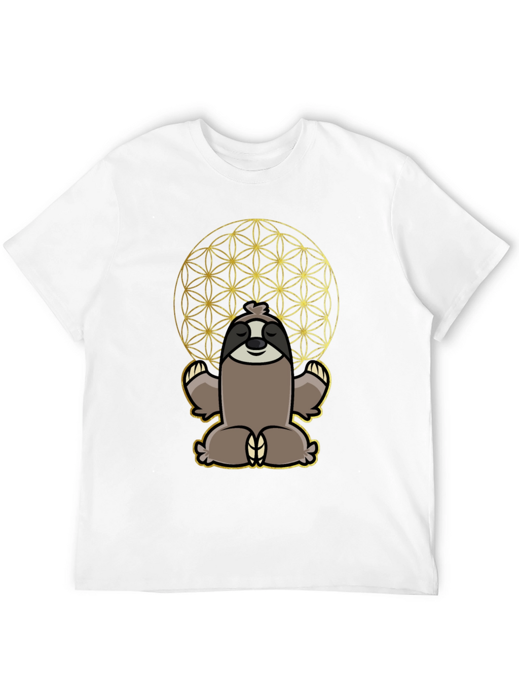 Meditative Sloth T-Shirt - Sacred Geometry Design