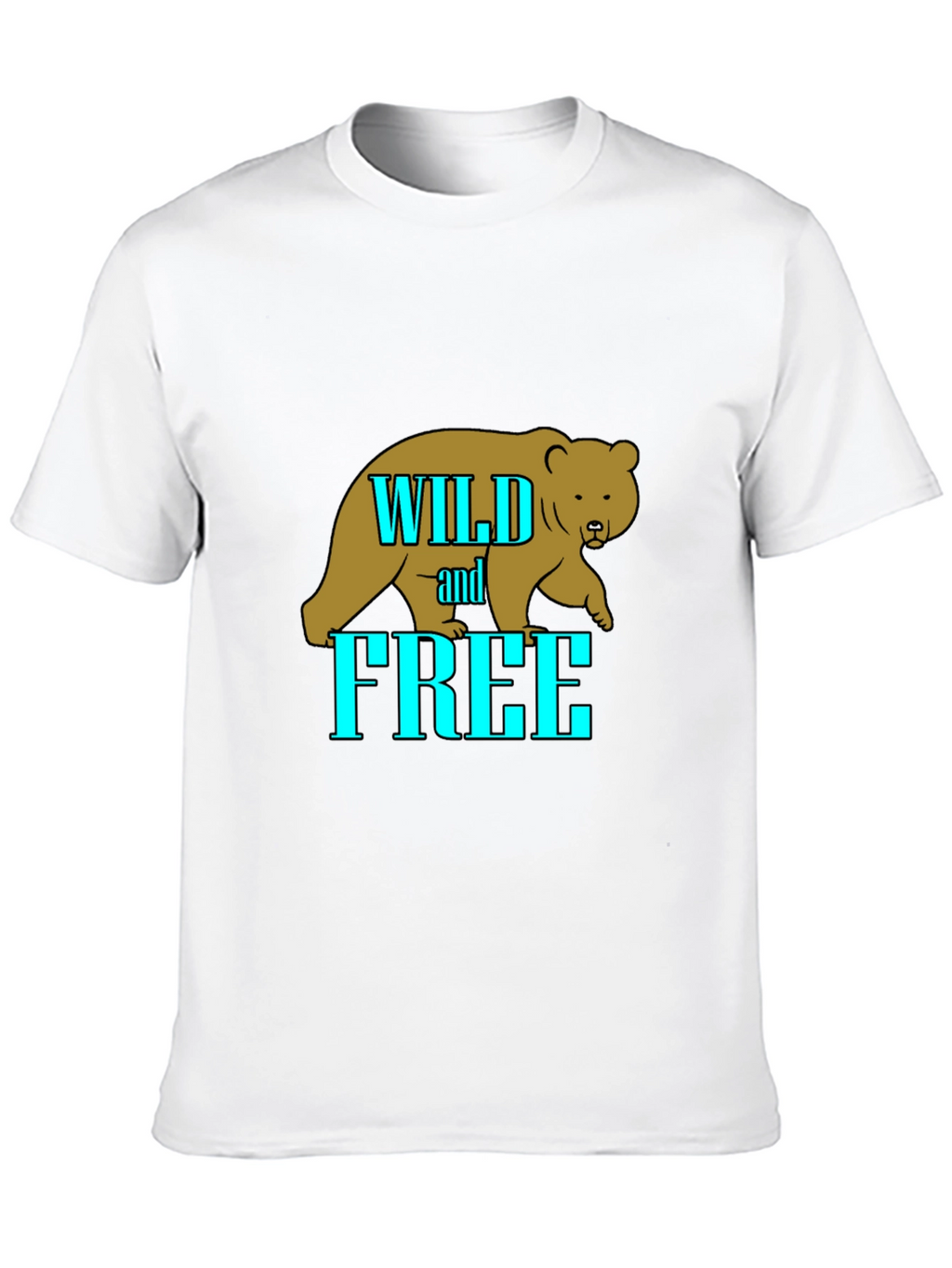 Wild and Free Bear Graphic T-Shirt - Black