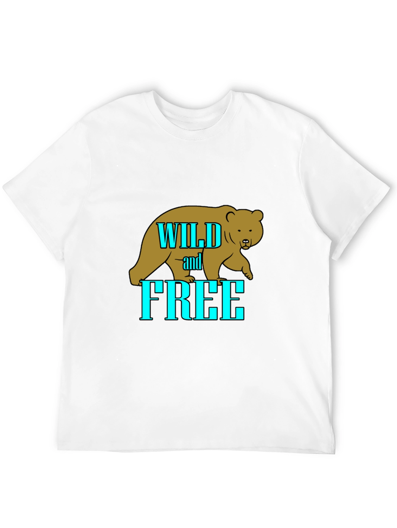 Wild and Free Bear Graphic T-Shirt - Black