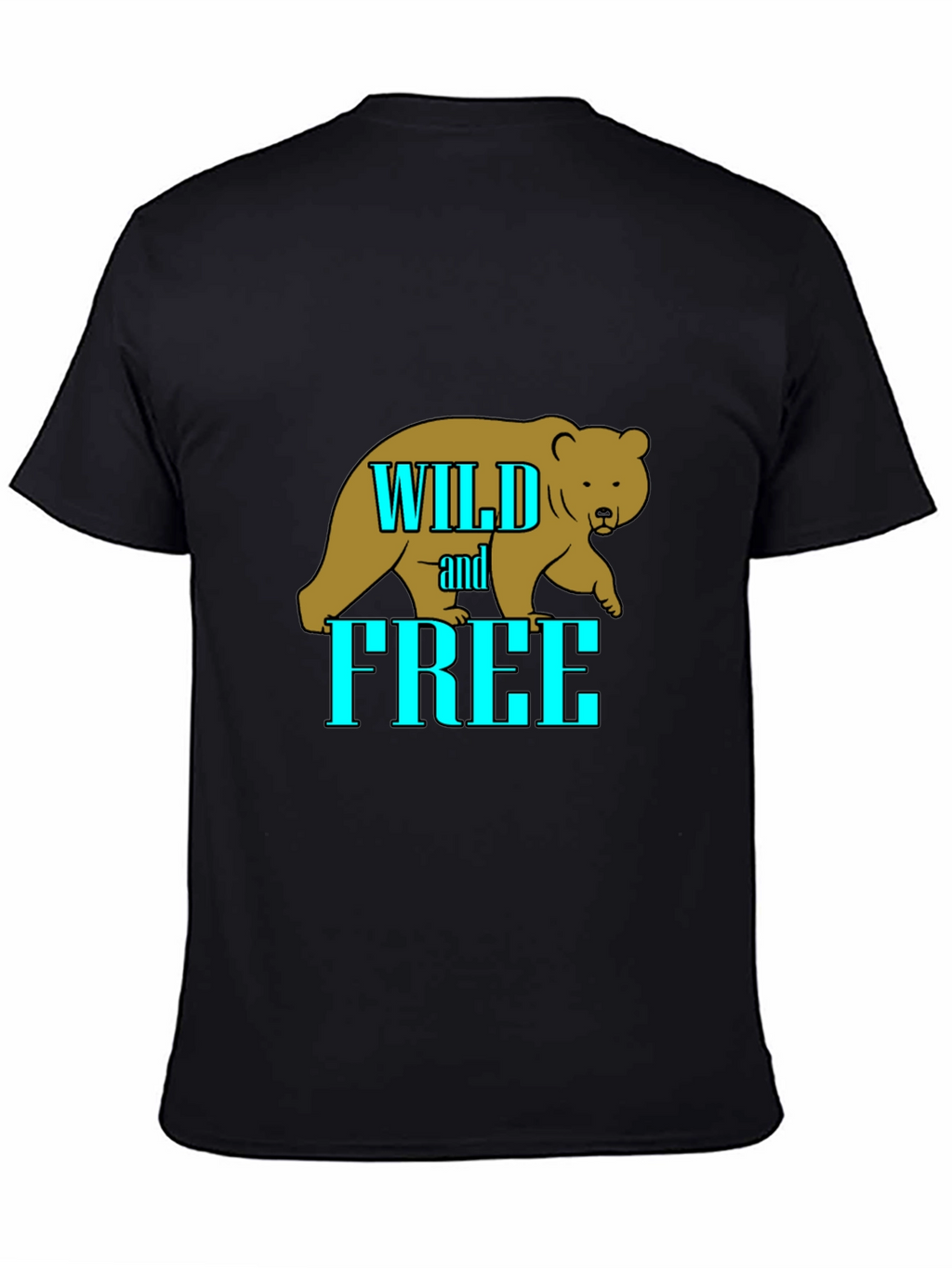 Wild and Free Bear Graphic T-Shirt - Black