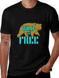 Wild and Free Bear Graphic T-Shirt - Black
