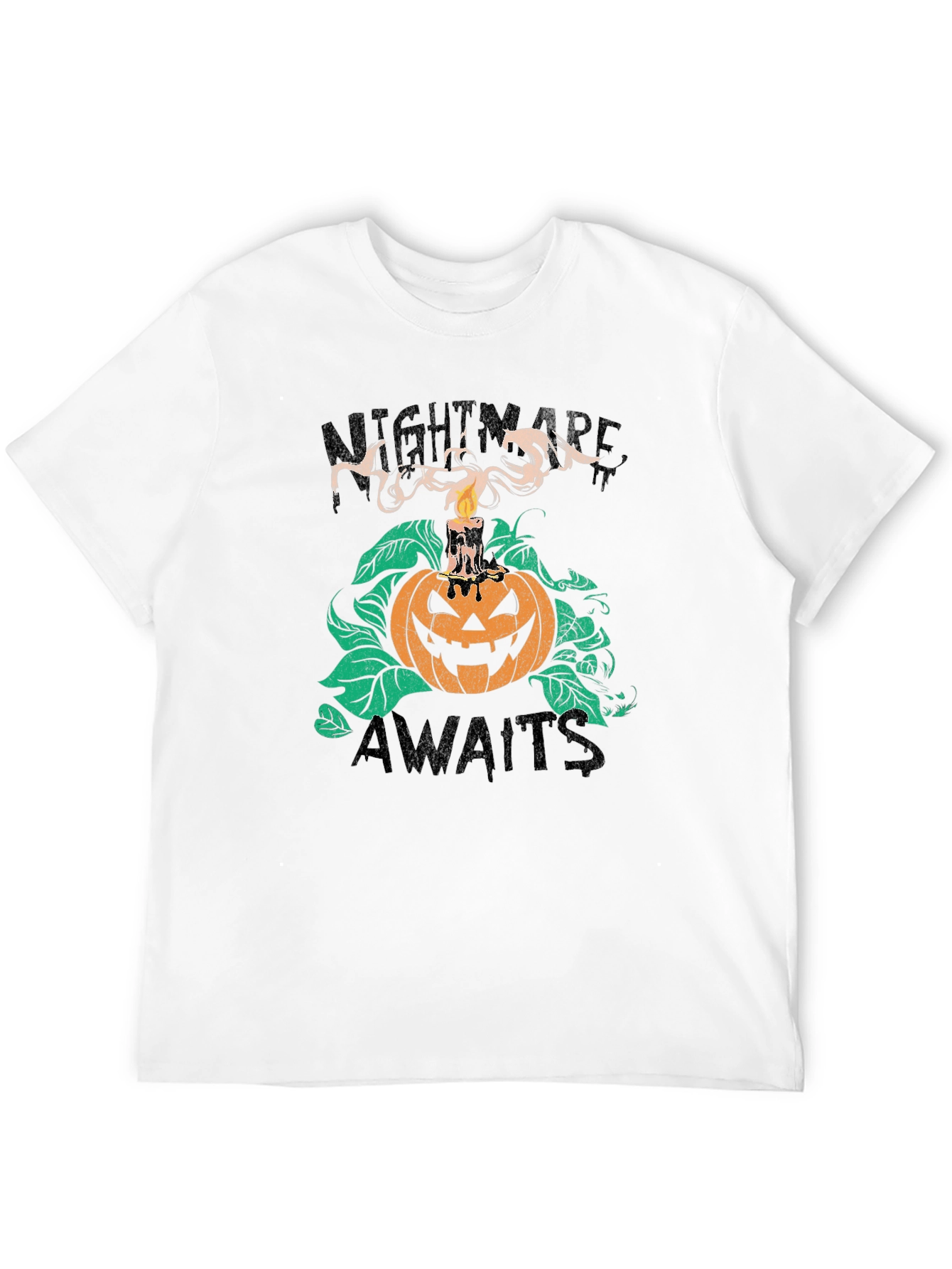 Nightmare Awaits Halloween T-Shirt - Spooky Pumpkin Tee