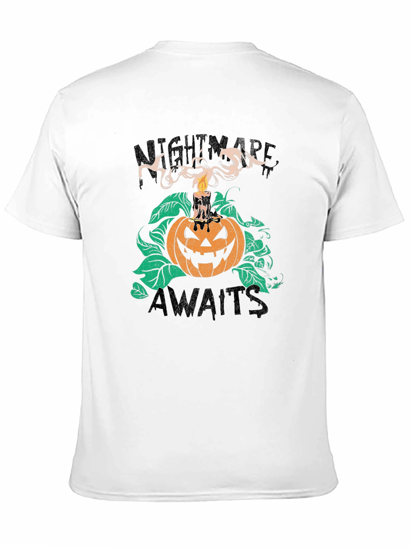 Nightmare Awaits Halloween T-Shirt - Spooky Pumpkin Tee