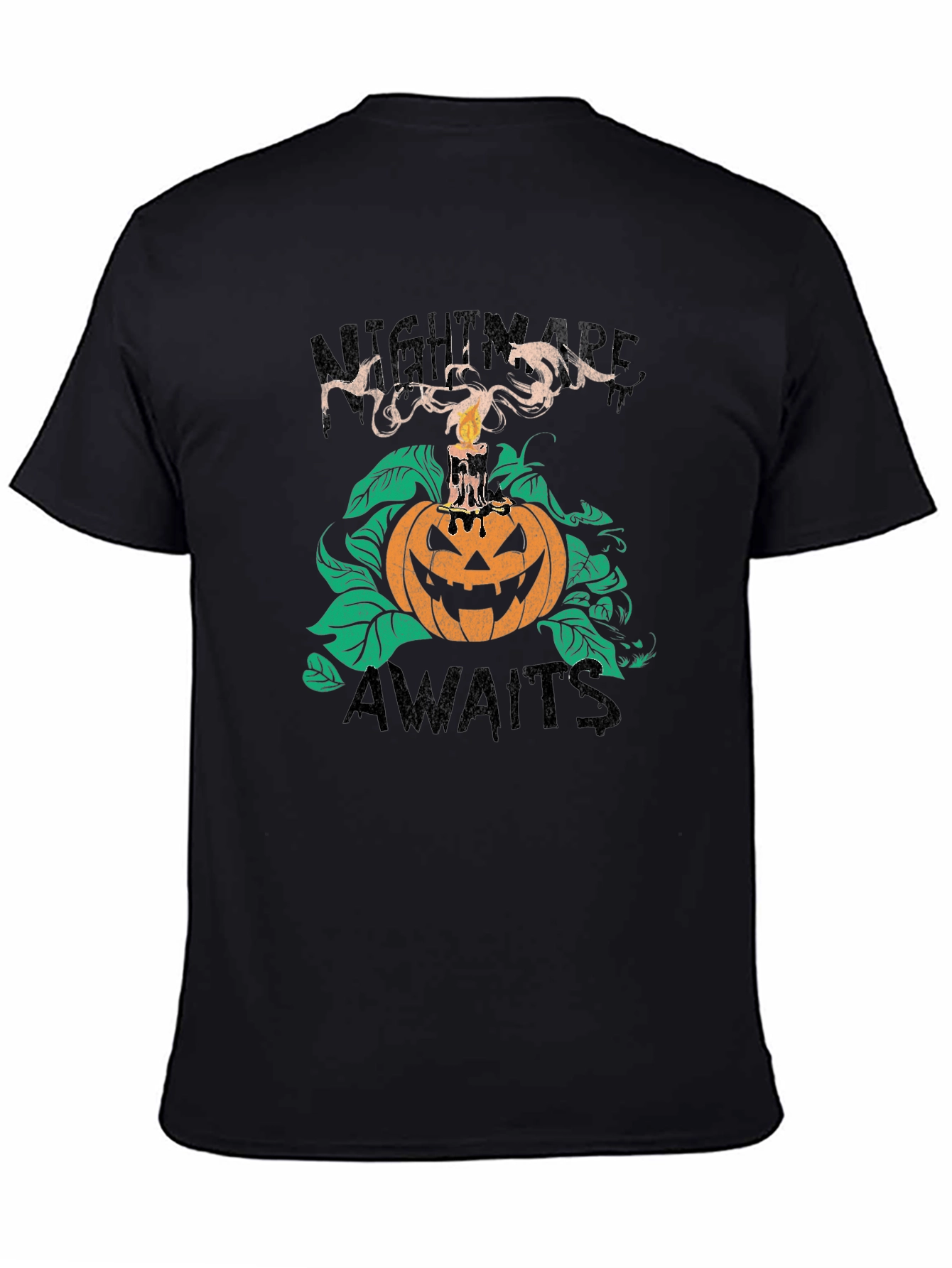 Nightmare Awaits Halloween T-Shirt - Spooky Pumpkin Tee