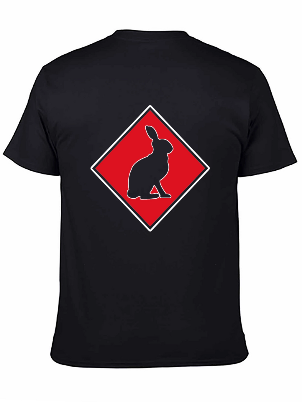Rabbit Silhouette Tee - Red Diamond Design