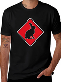 Rabbit Silhouette Tee - Red Diamond Design