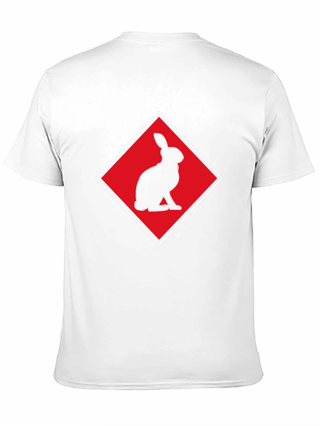 Rabbit Silhouette Tee - Red Diamond Design