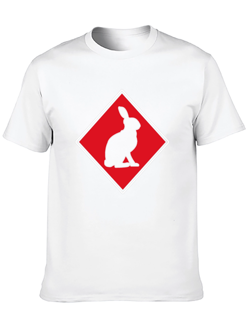 Rabbit Silhouette Tee - Red Diamond Design