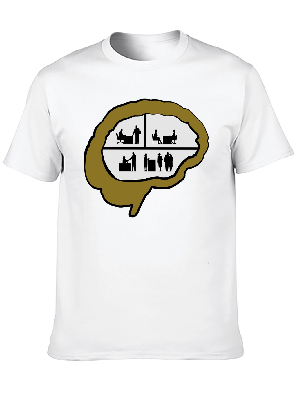 Brain Silhouette Graphic Tee - Unique & Stylish