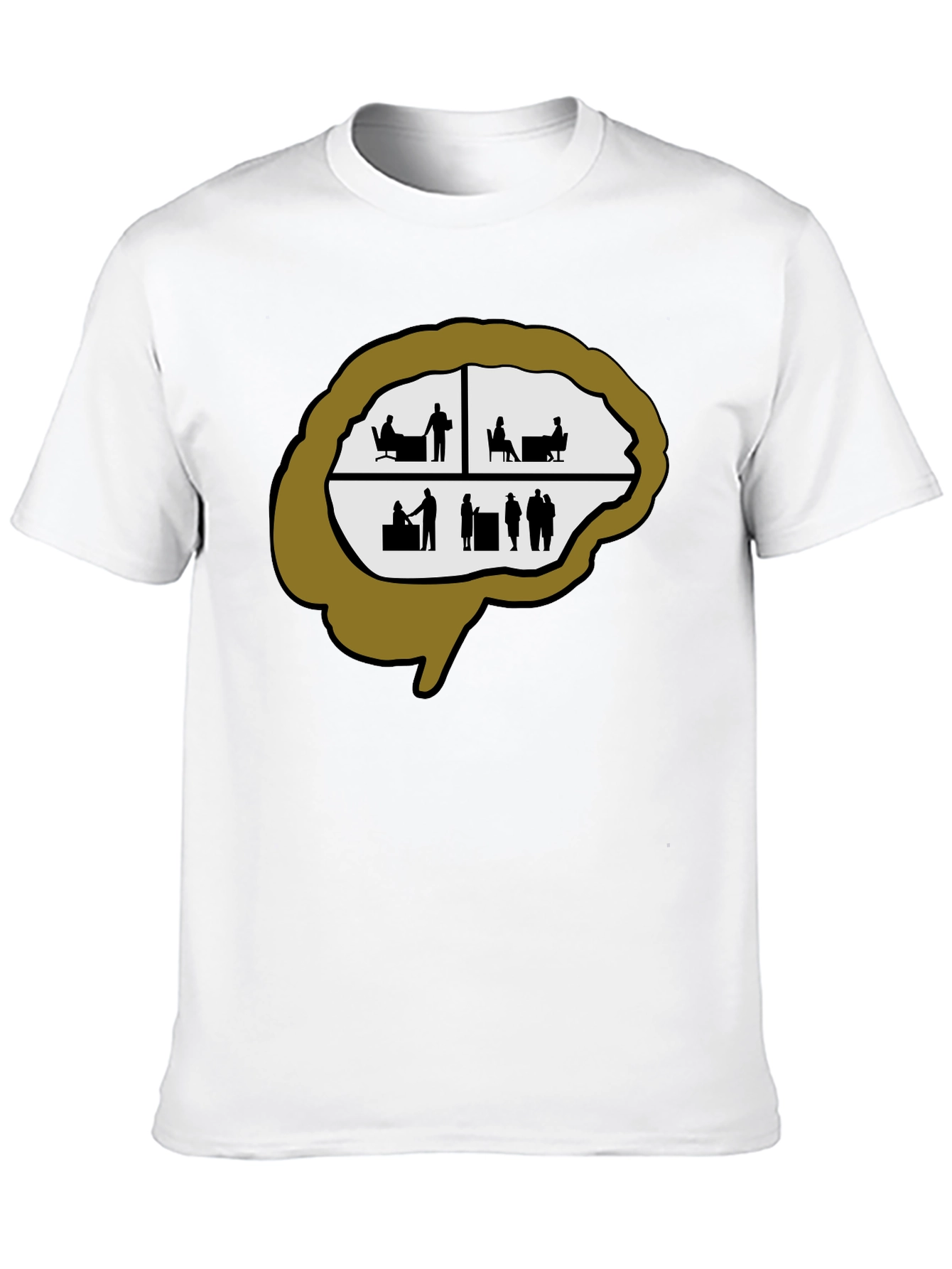 Brain Silhouette Graphic Tee - Unique & Stylish
