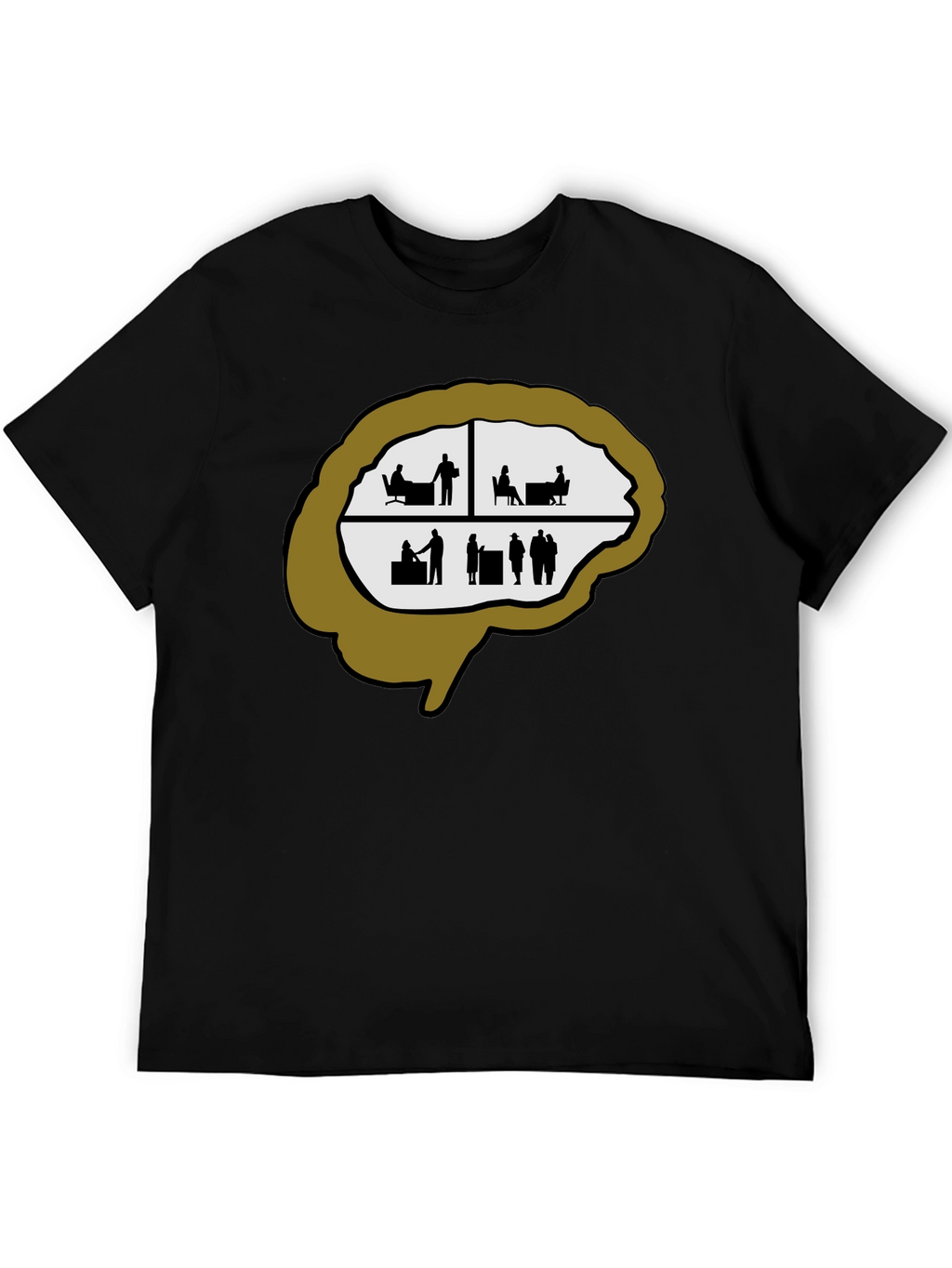 Brain Silhouette Graphic Tee - Unique & Stylish