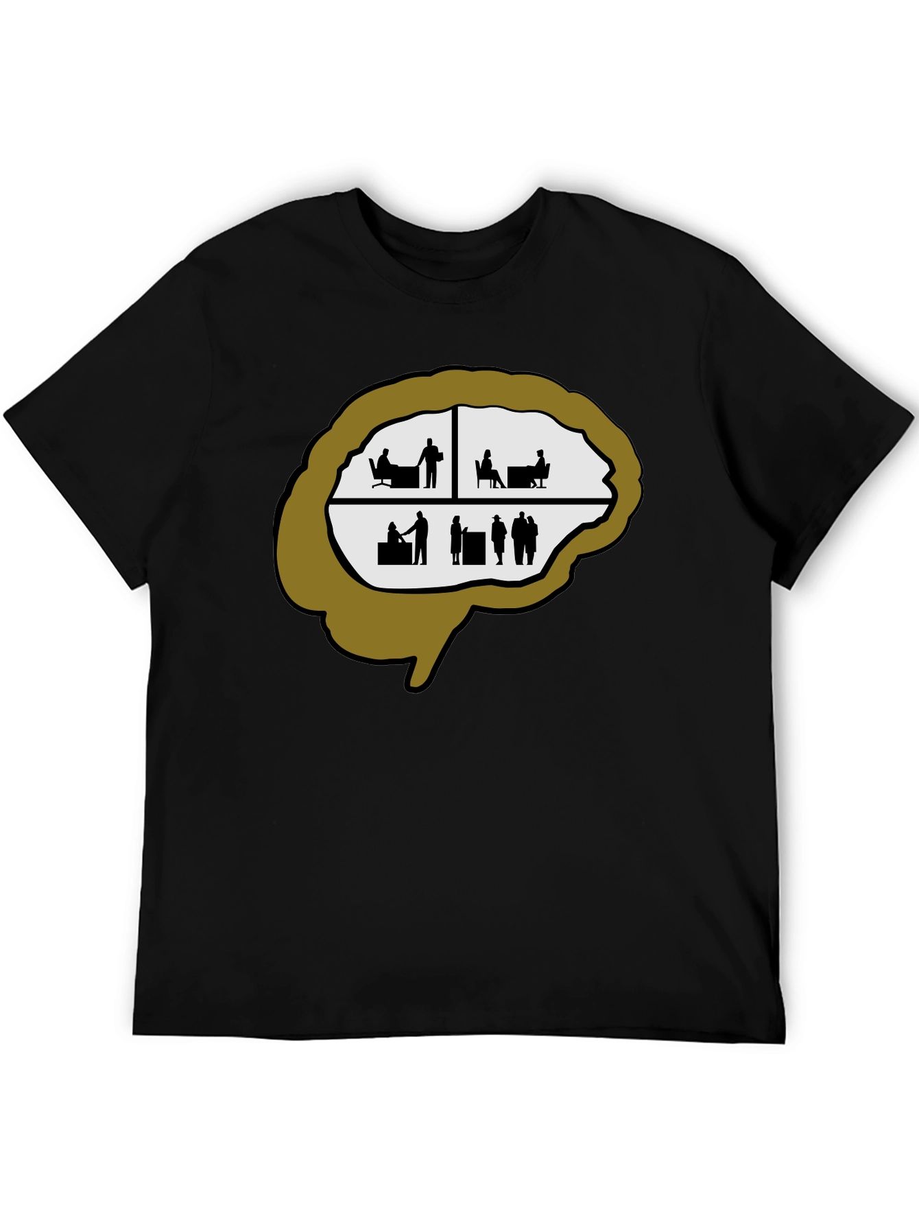 Brain Silhouette Graphic Tee - Unique & Stylish