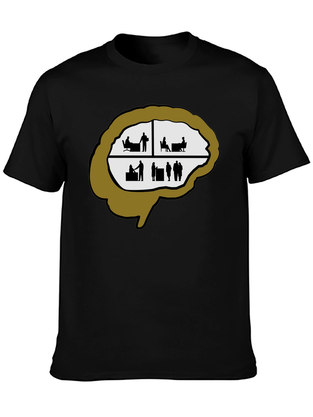 Brain Silhouette Graphic Tee - Unique & Stylish