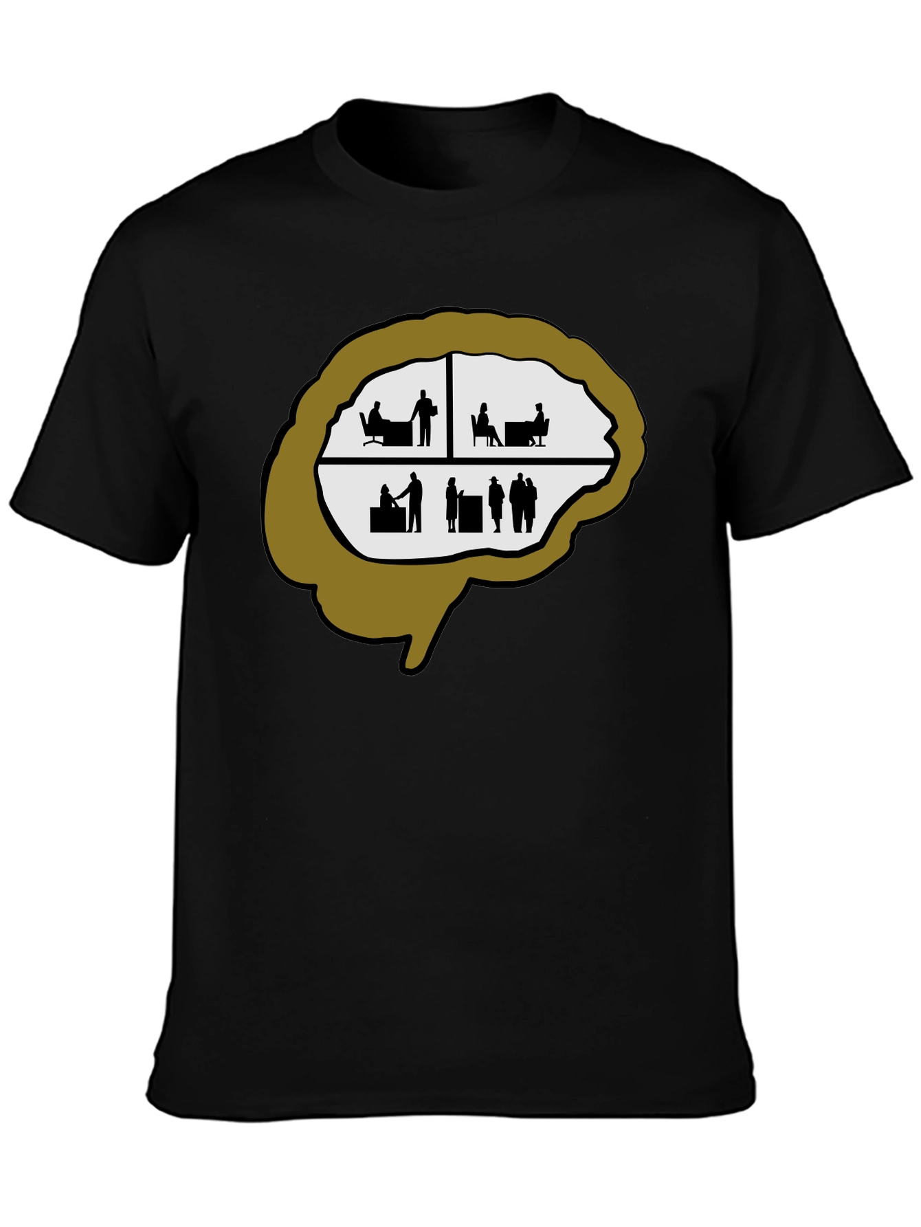 Brain Silhouette Graphic Tee - Unique & Stylish