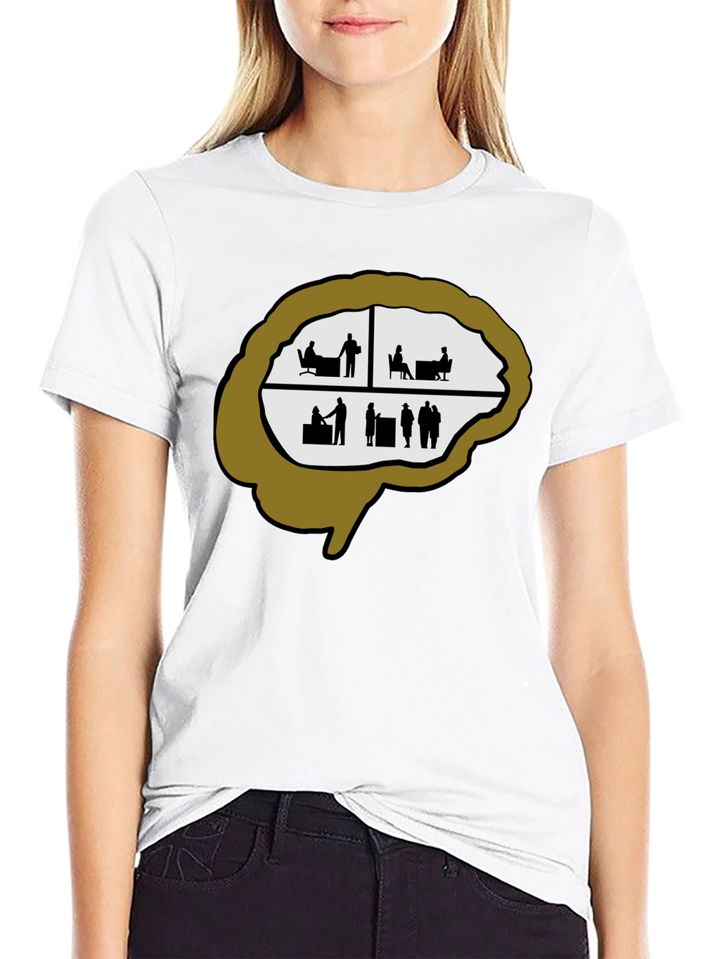 Brain Silhouette Graphic Tee - Unique & Stylish