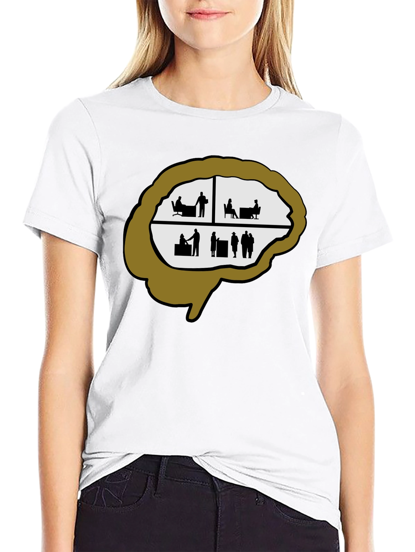 Brain Silhouette Graphic Tee - Unique & Stylish