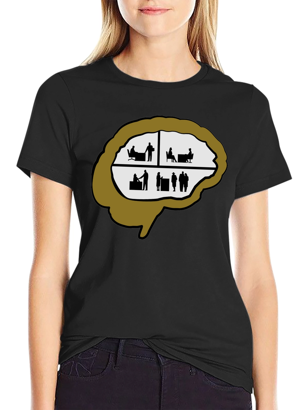 Brain Silhouette Graphic Tee - Unique & Stylish