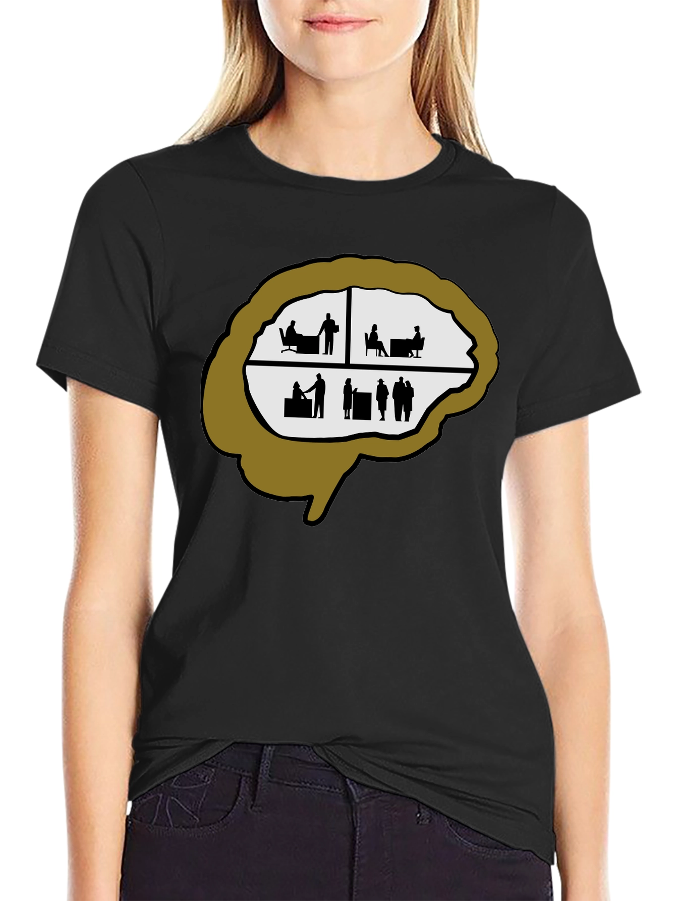 Brain Silhouette Graphic Tee - Unique & Stylish