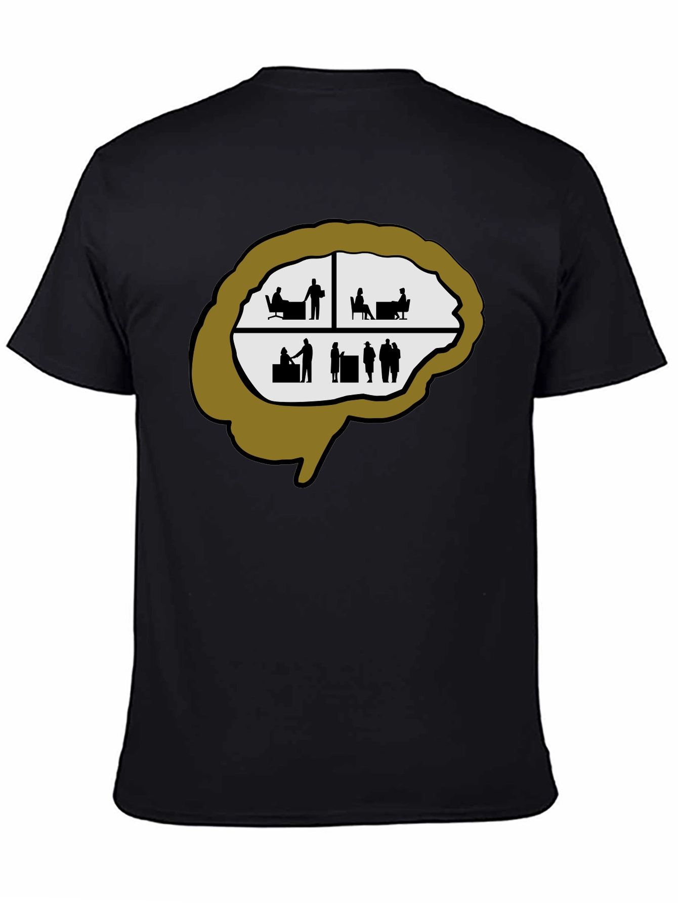 Brain Silhouette Graphic Tee - Unique & Stylish