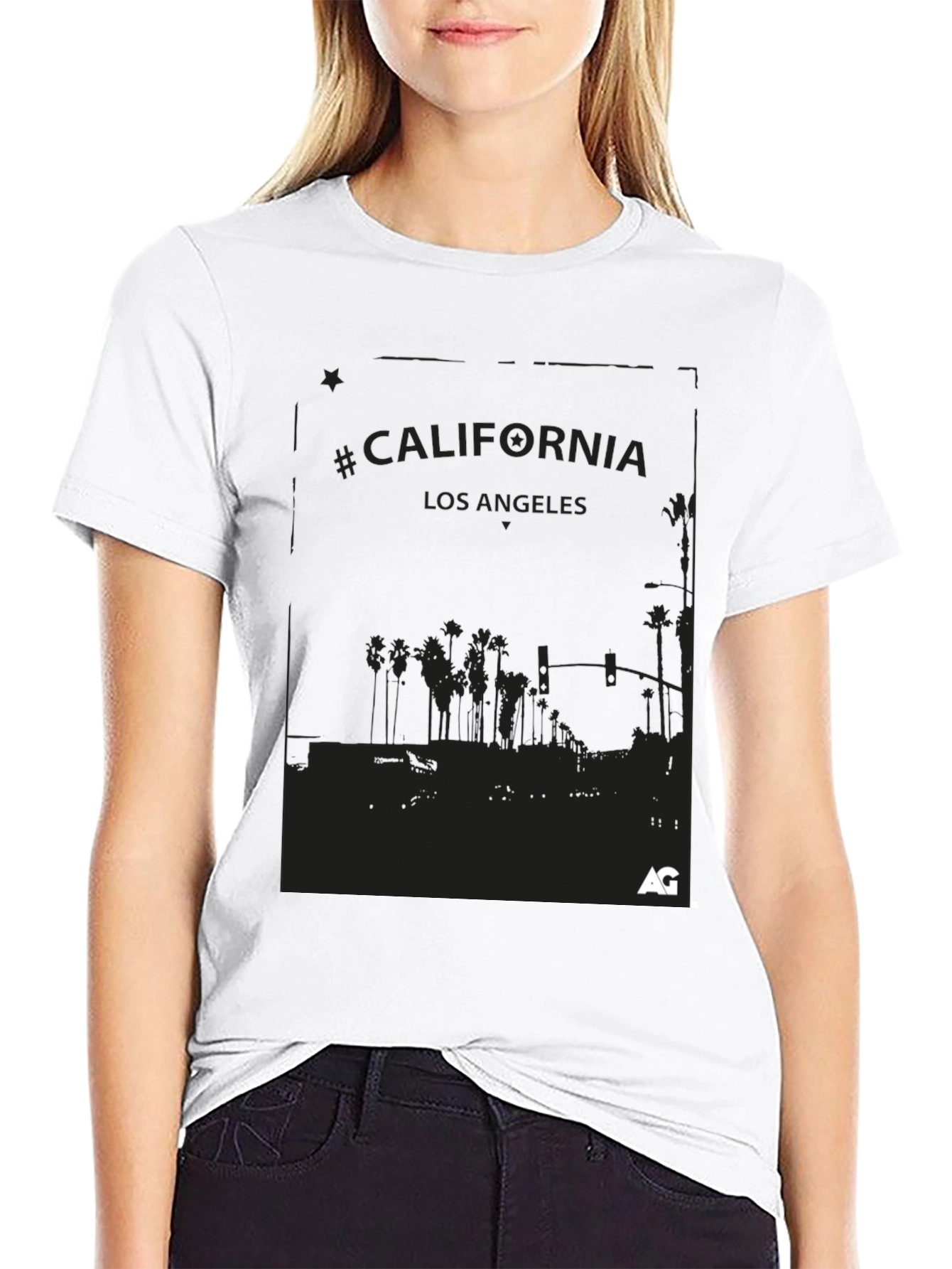 California Los Angeles Black Graphic Tee