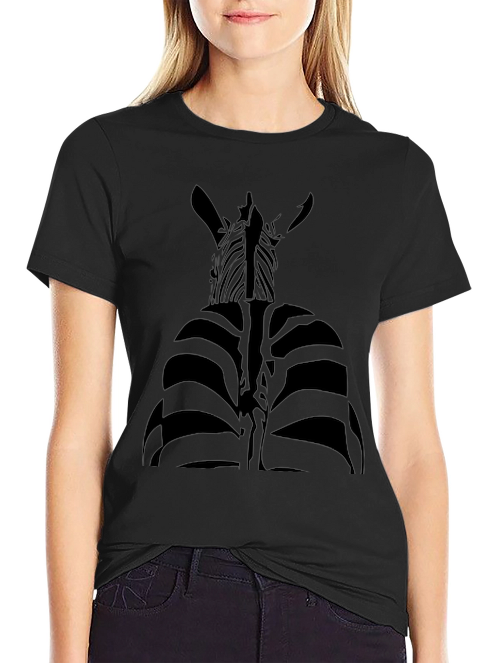 Striking Zebra Graphic Tee - Unique Black Shirt