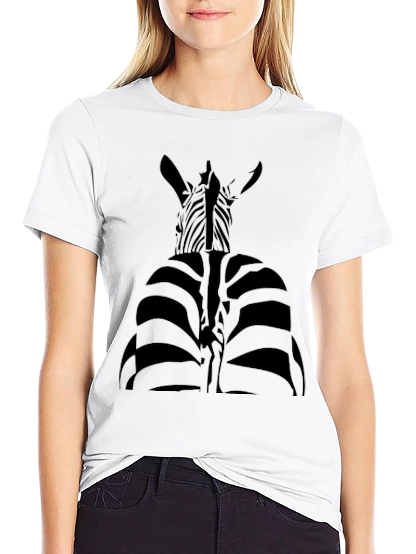 Striking Zebra Graphic Tee - Unique Black Shirt